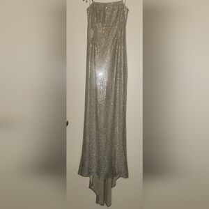 Vintage Roberta Strapless Silver Sequin Dress